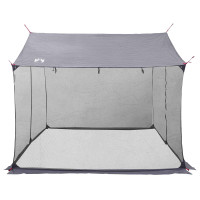 Produktbild för Campingtarp med nätväggar Grå och orange 340 x 260 x 220 cm