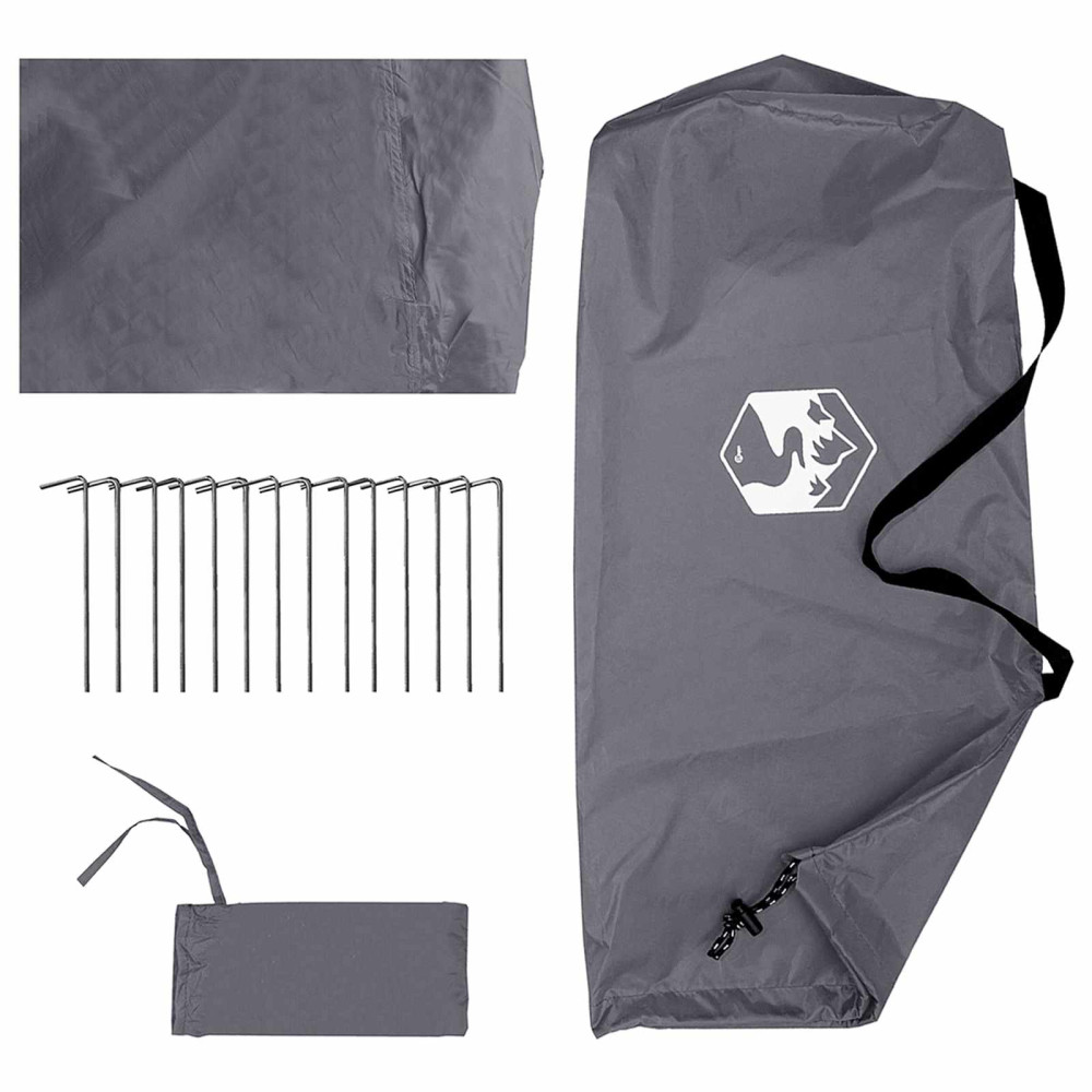 Produktbild för Campingtarp med nätväggar Grå och orange 340 x 260 x 220 cm