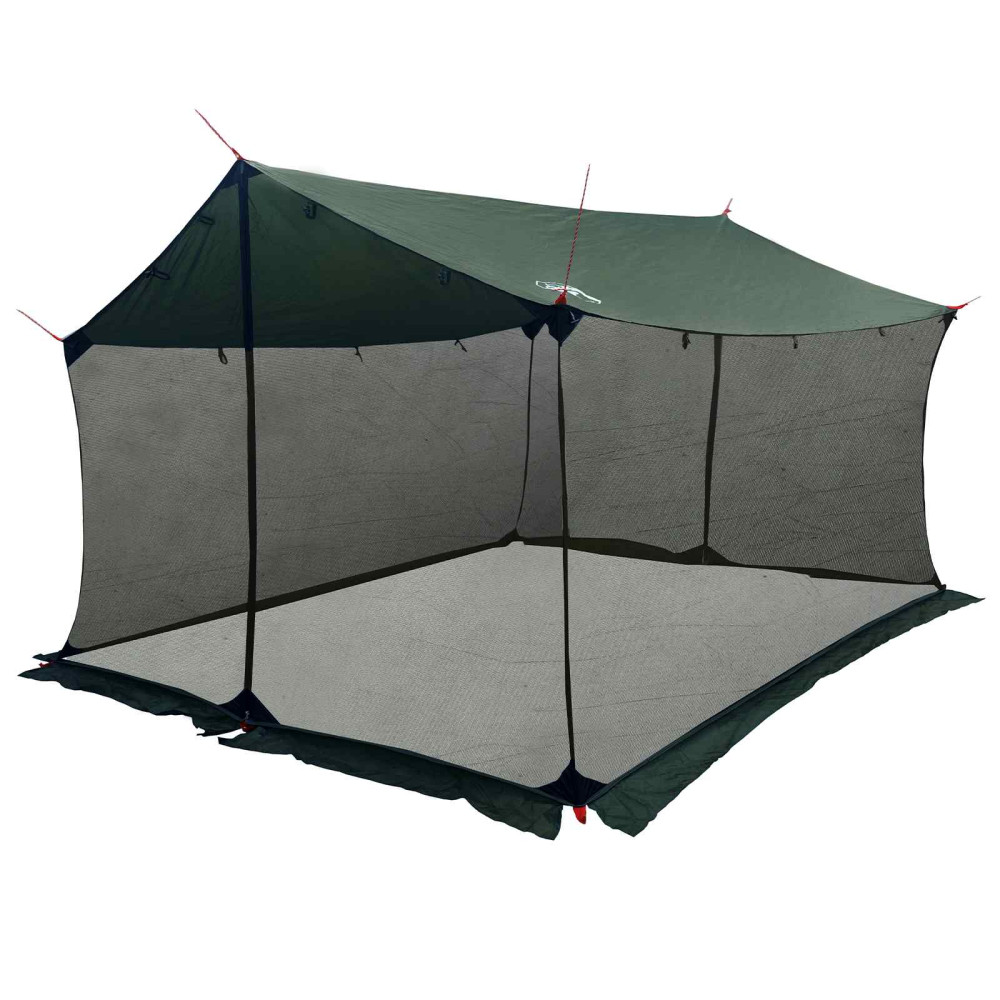 Produktbild för Campingtarp med nätväggar Armégrön 340 x 260 x 220 cm