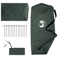 Produktbild för Campingtarp med nätväggar Armégrön 340 x 260 x 220 cm