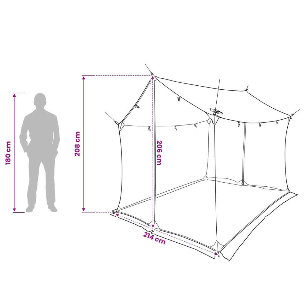 Produktbild för Campingtarp med nätväggar Grön 270 x 210 x 210 cm