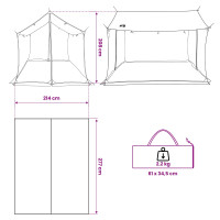 Produktbild för Campingtarp med nätväggar Blå 270 x 210 x 210 cm