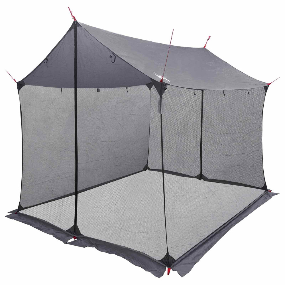 Produktbild för Campingtarp med nätväggar Grå och orange 270 x 210 x 210 cm