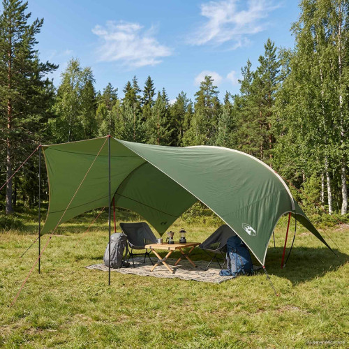 vidaXL Campingtarp vattentålig Grön 690 x 580 x 255 cm
