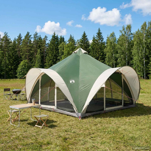 vidaXL Tipi Tält med tak Grön 18 personer Polyester och Stål