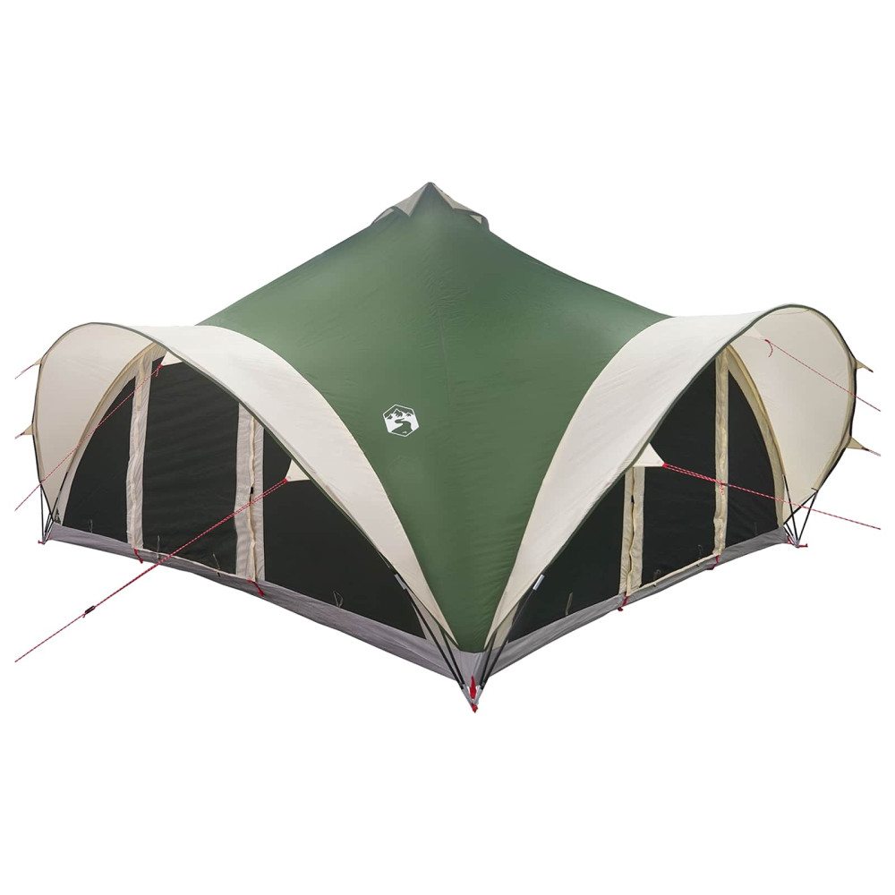 Produktbild för Tipi Tält med tak Grön 18 personer Polyester och Stål