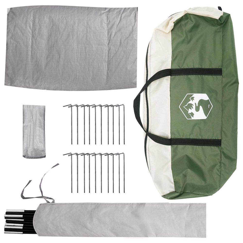 Produktbild för Tipi Tält med tak Grön 18 personer Polyester och Stål