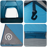 Produktbild för Campingtält med tak Blå 6 personer Polyester och Stål