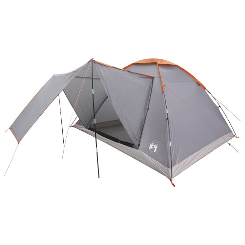 vidaXL Campingtält Grå och orange 6 personer Polyester och Stål