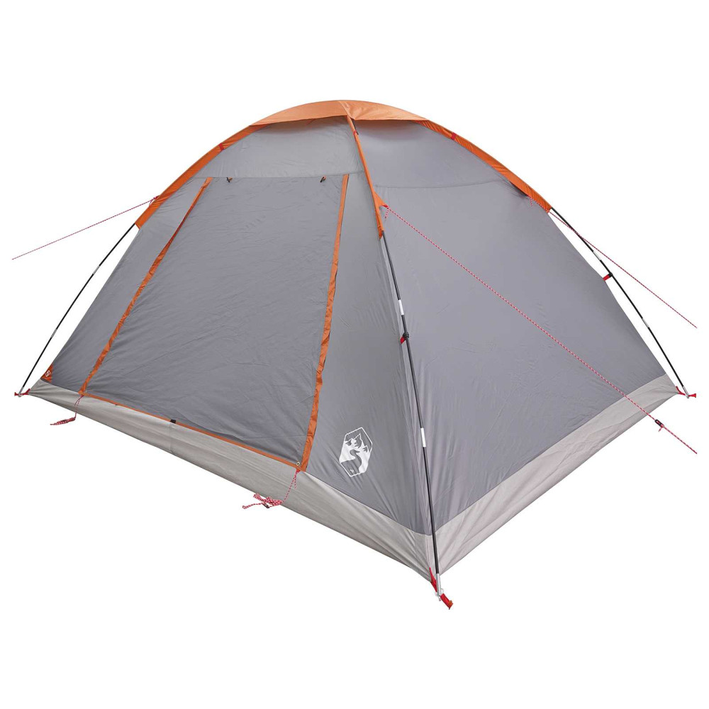 Produktbild för Campingtält Grå och orange 6 personer Polyester och Stål