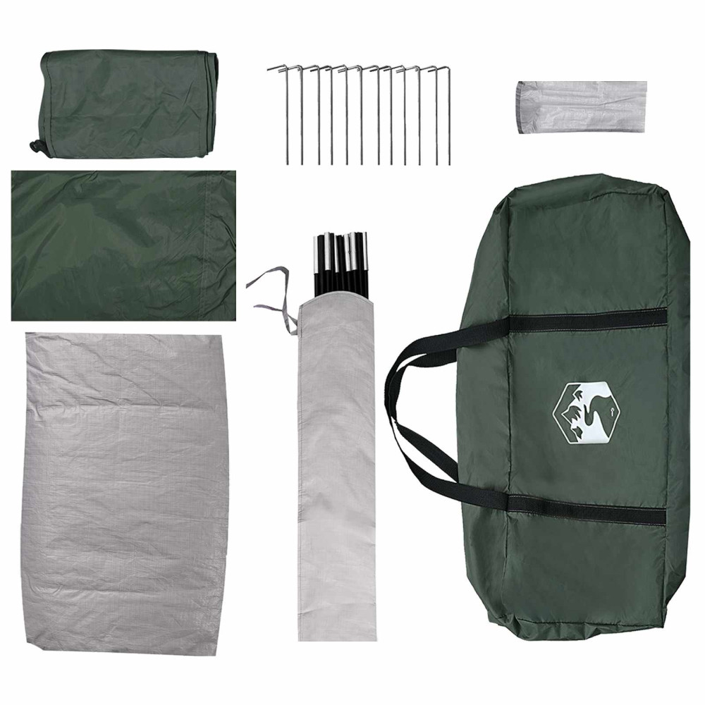 Produktbild för Campingtält Armégrön 335 x 275 x 180 cm Polyester och Stål
