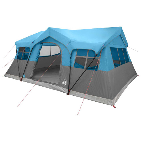 vidaXL Familjetält med tak Blå 487 x 340 x 216 cm Polyester och Stål