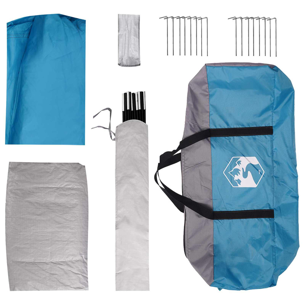 Produktbild för Familjetält med tak Blå 487 x 340 x 216 cm Polyester och Stål