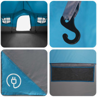 Produktbild för Familjetält med tak Blå 487 x 340 x 216 cm Polyester och Stål