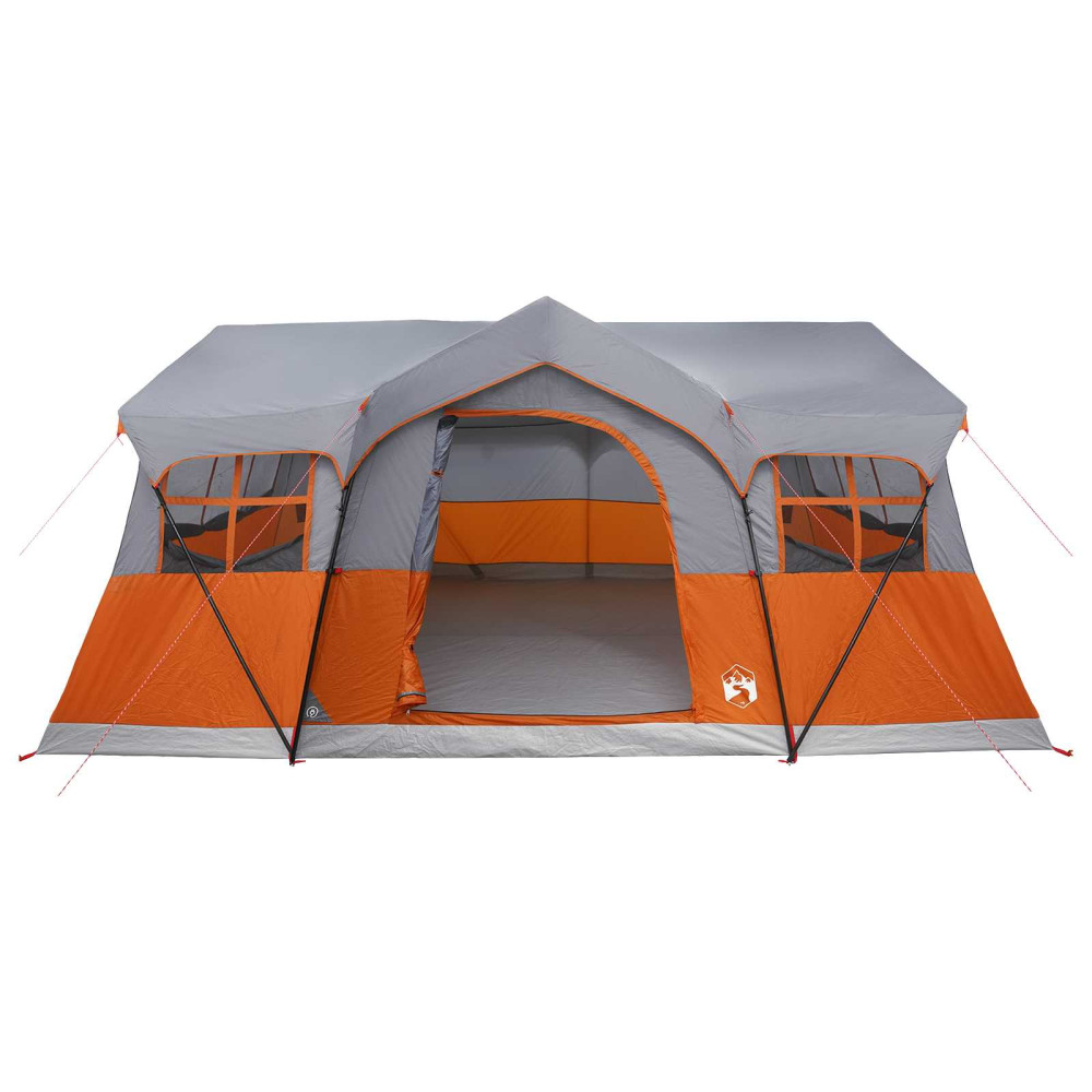 Produktbild för Familjetält med tak Grå och orange 487 x 340 x 216 cm