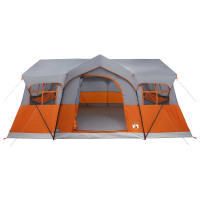 Produktbild för Familjetält med tak Grå och orange 487 x 340 x 216 cm