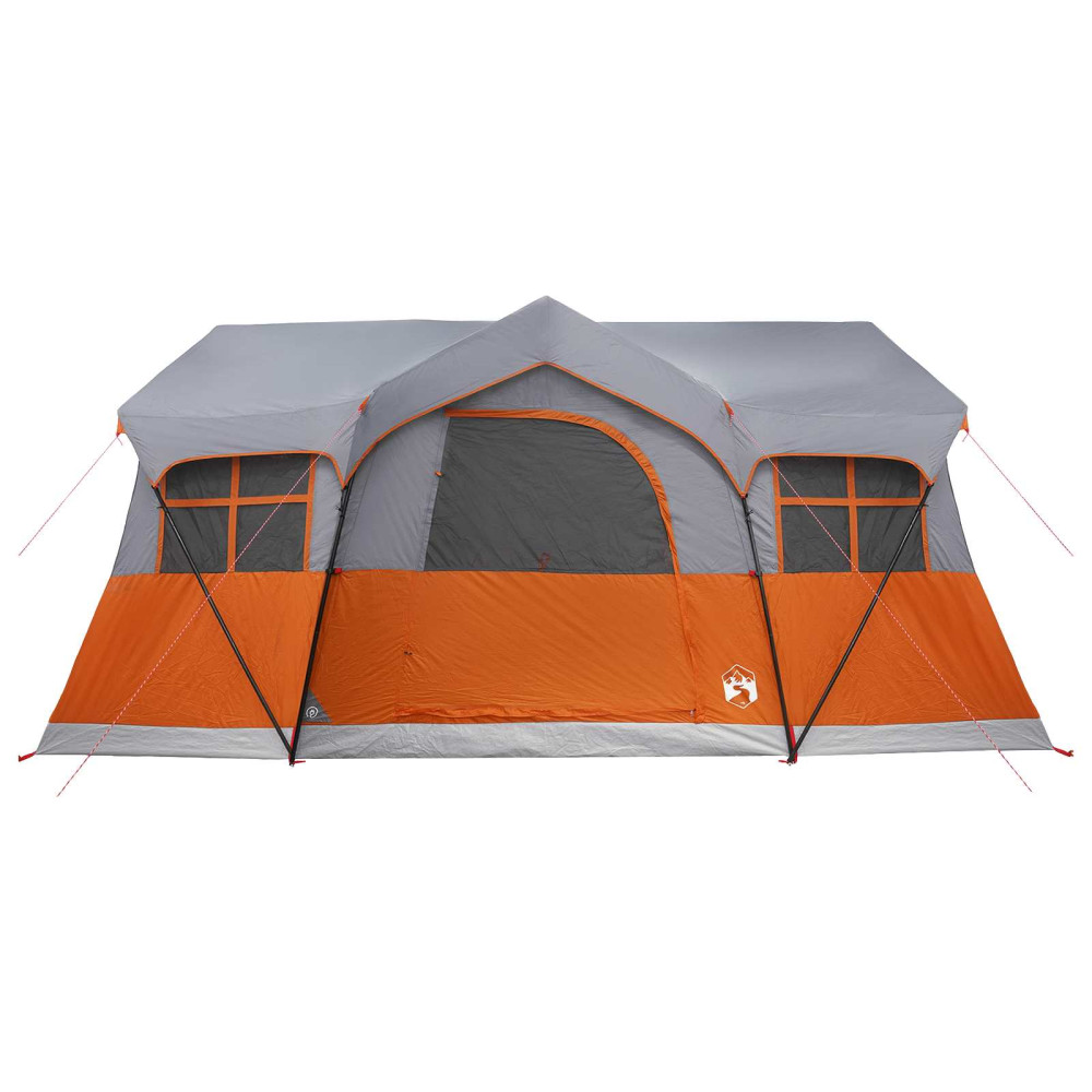 Produktbild för Familjetält med tak Grå och orange 487 x 340 x 216 cm