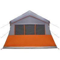 Produktbild för Familjetält med tak Grå och orange 487 x 340 x 216 cm