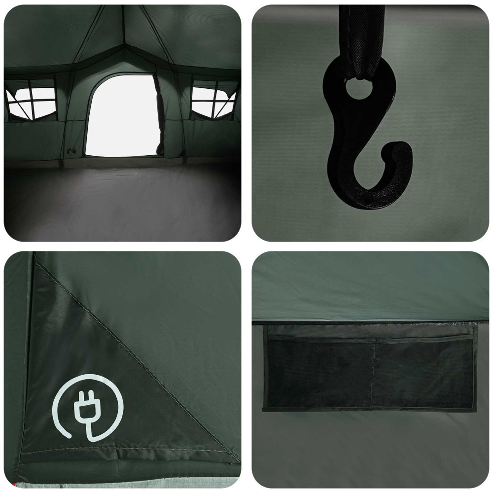 Produktbild för Familjetält Armégrön 487 x 340 x 216 cm Polyester och Stål
