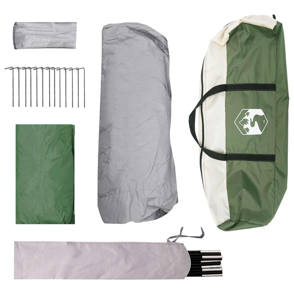 Produktbild för Familjetält med tak Grön 305 x 275 x 190 cm Polyester och Stål