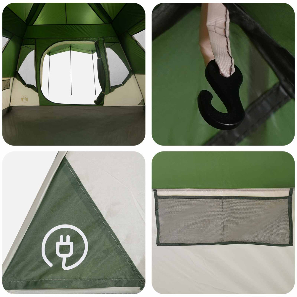 Produktbild för Familjetält med tak Grön 305 x 275 x 190 cm Polyester och Stål