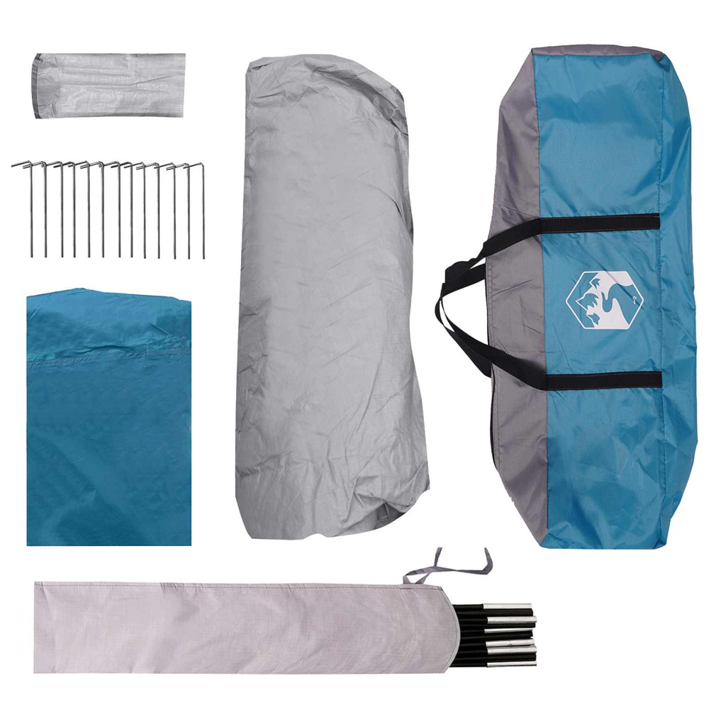 Produktbild för Familjetält med tak Blå 305 x 275 x 190 cm Polyester och Stål