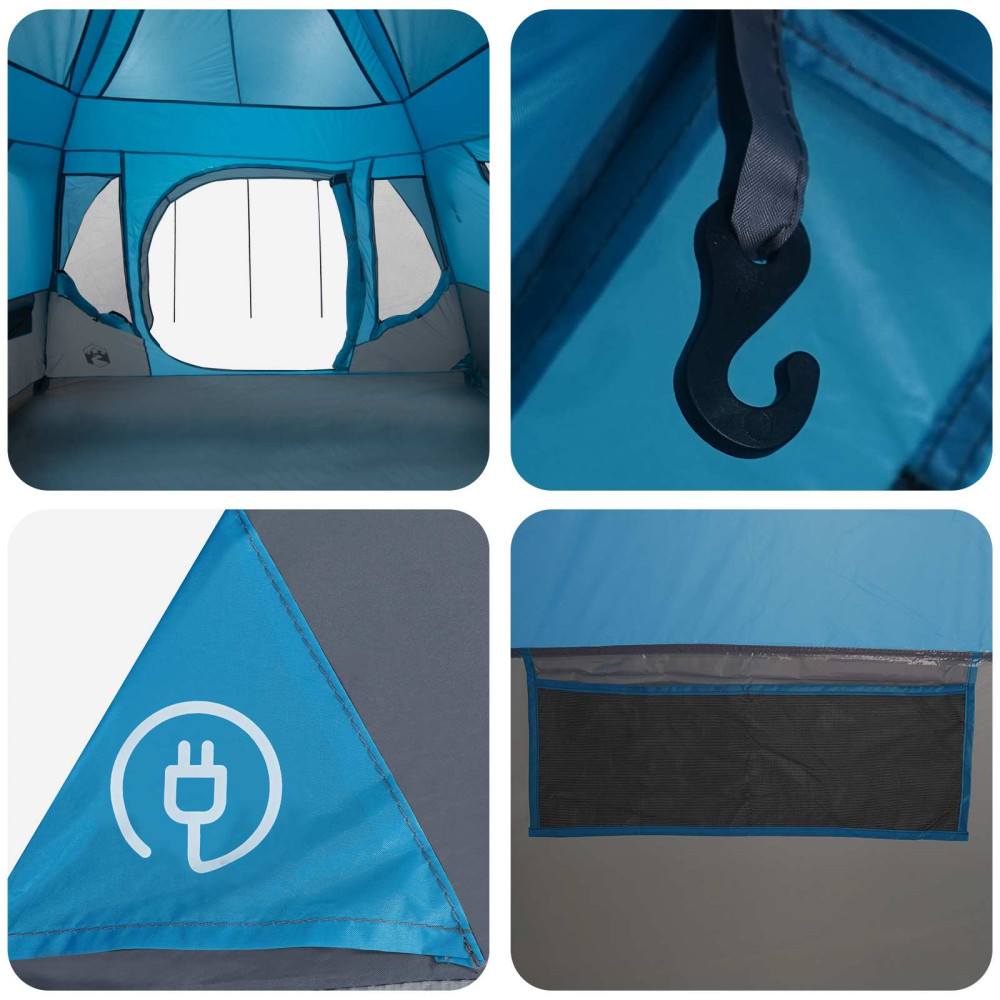 Produktbild för Familjetält med tak Blå 305 x 275 x 190 cm Polyester och Stål