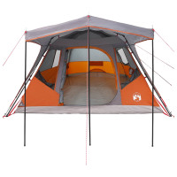 Produktbild för Familjetält med tak Grå och orange 305 x 275 x 190 cm