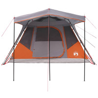 Produktbild för Familjetält med tak Grå och orange 305 x 275 x 190 cm