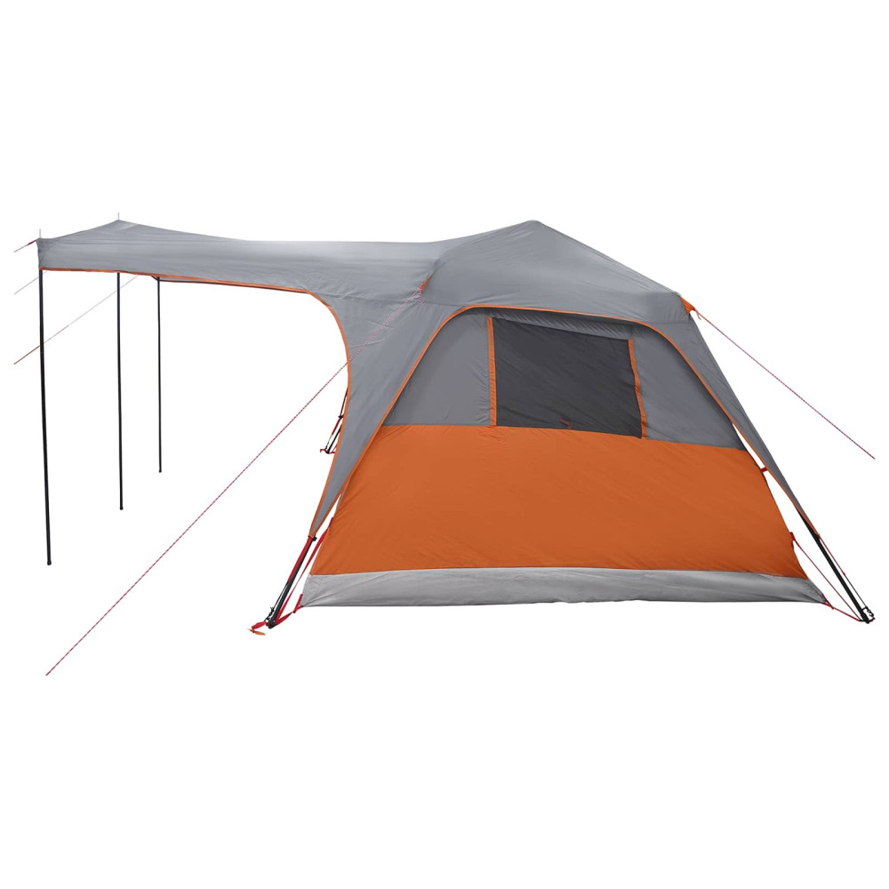 Produktbild för Familjetält med tak Grå och orange 305 x 275 x 190 cm