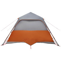Produktbild för Familjetält med tak Grå och orange 305 x 275 x 190 cm