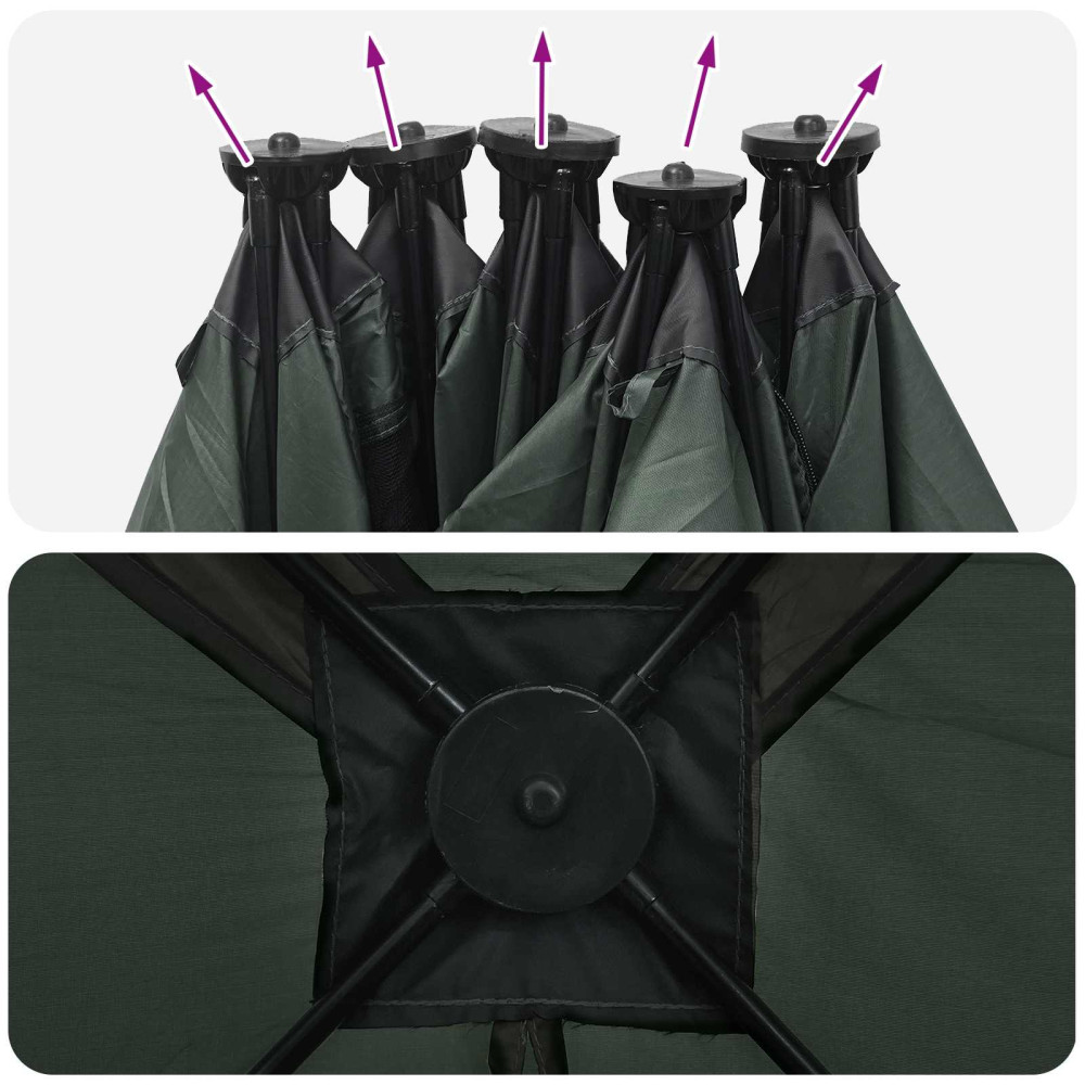 Produktbild för Jaktält med tak Armégrön 143 x 143 x 165 cm Polyester och Stål