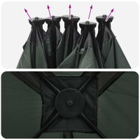 Produktbild för Jaktält med tak Armégrön 143 x 143 x 165 cm Polyester och Stål