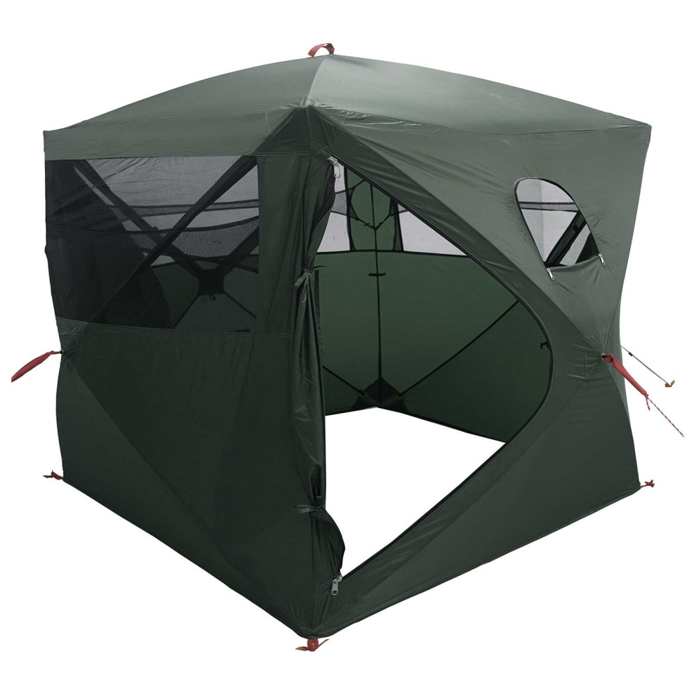 Produktbild för Jaktält med tak Armégrön 143 x 143 x 165 cm Polyester och Stål