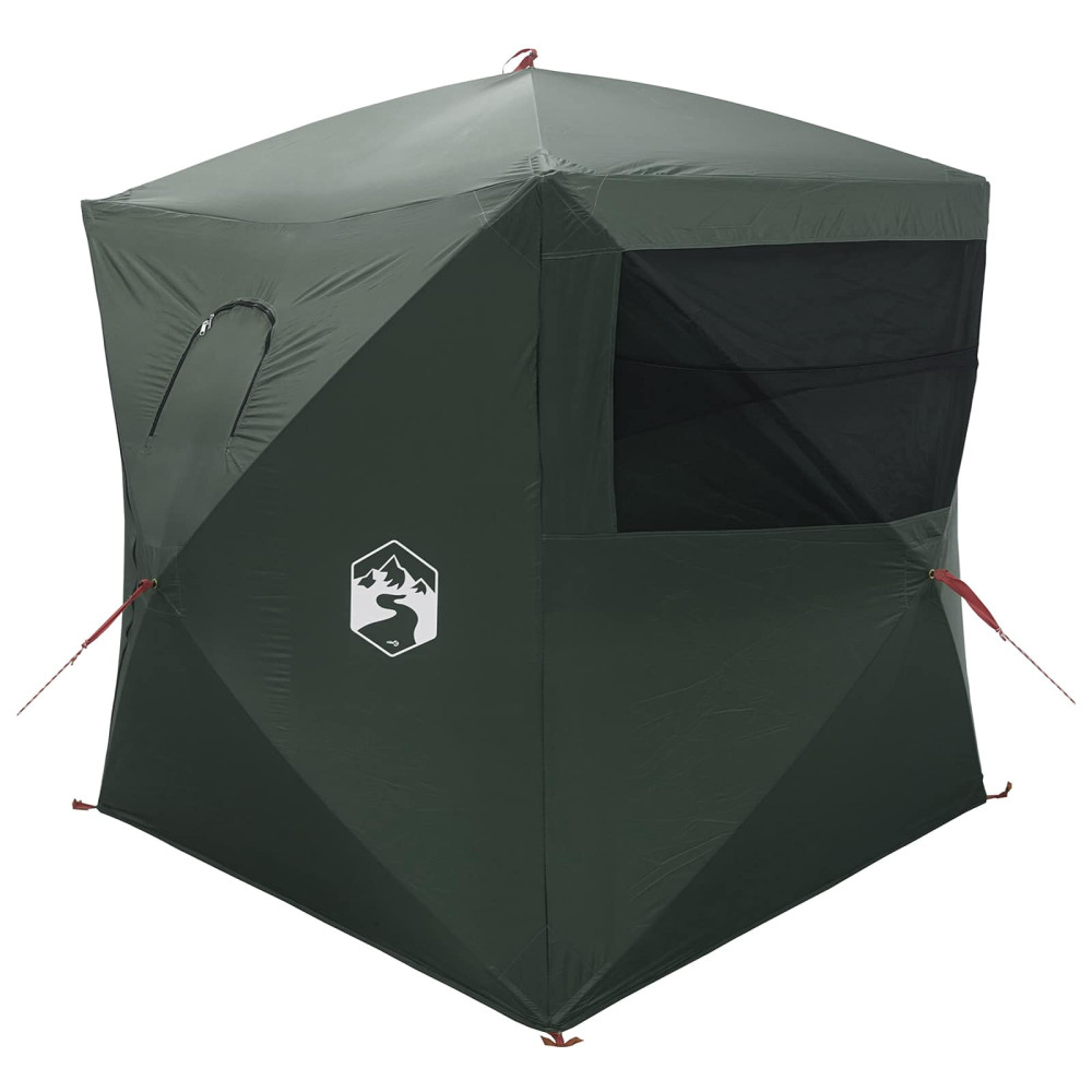 Produktbild för Jaktält med tak Armégrön 143 x 143 x 165 cm Polyester och Stål