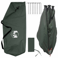 Produktbild för Jaktält med tak Armégrön 143 x 143 x 165 cm Polyester och Stål