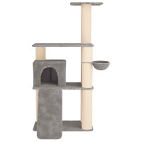 Produktbild för Kattträd med sisal klöspelare Ljusgrå 173 cm
