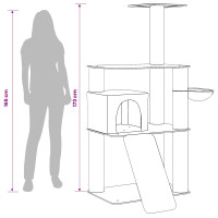 Produktbild för Kattträd med sisal klöspelare Ljusgrå 173 cm