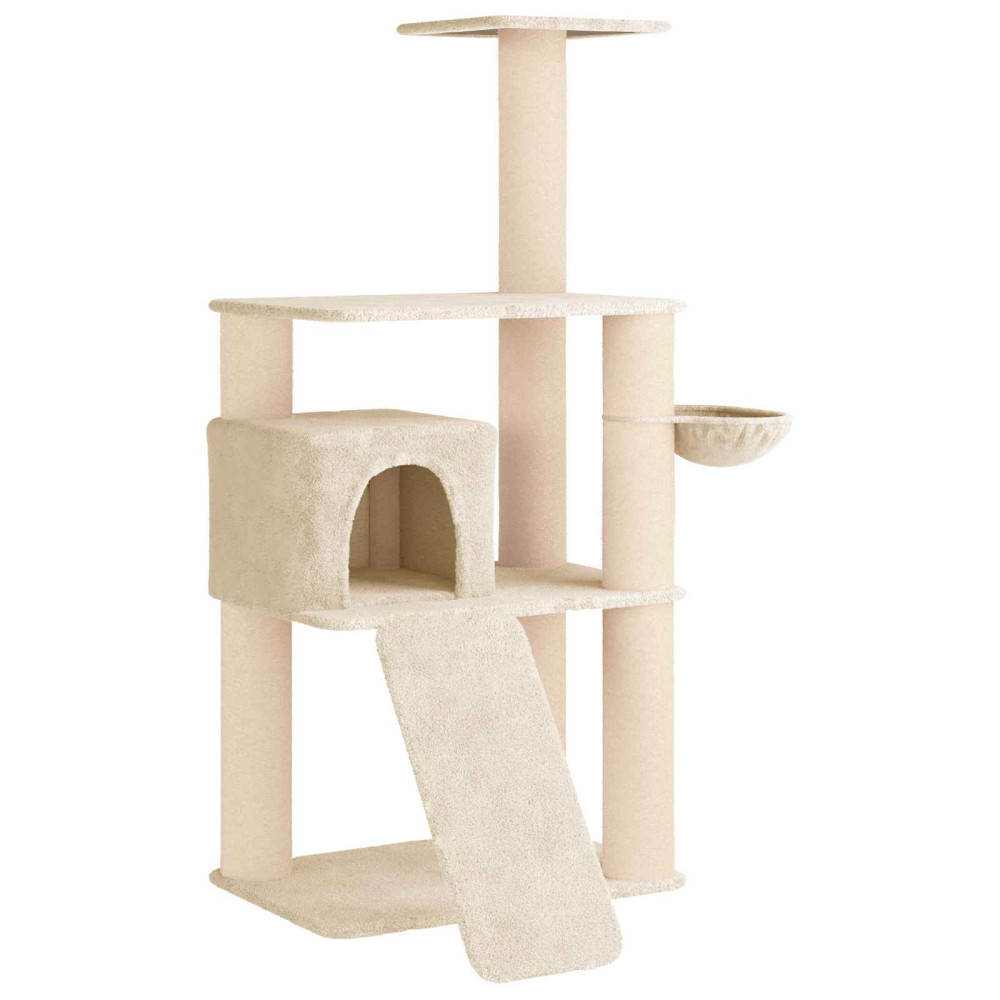 Produktbild för Kattträd med sisal klöspelare Gräddvit 173 cm