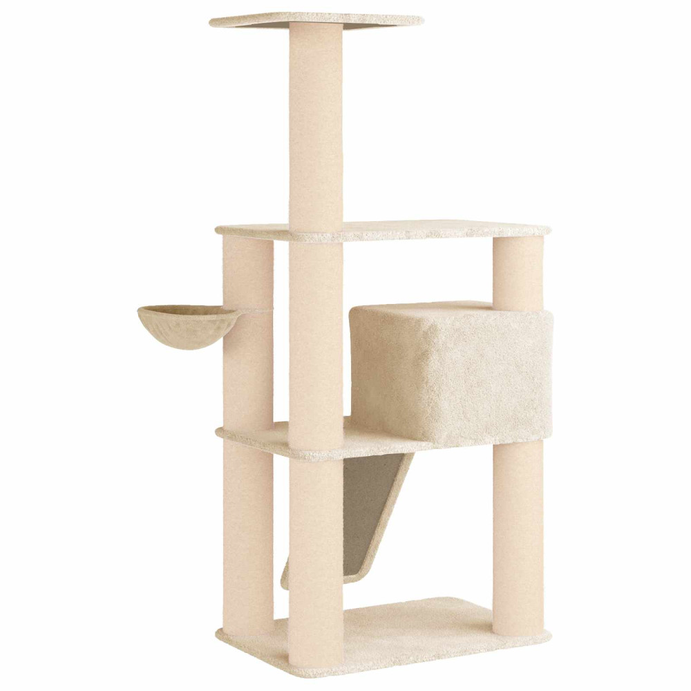 Produktbild för Kattträd med sisal klöspelare Gräddvit 173 cm