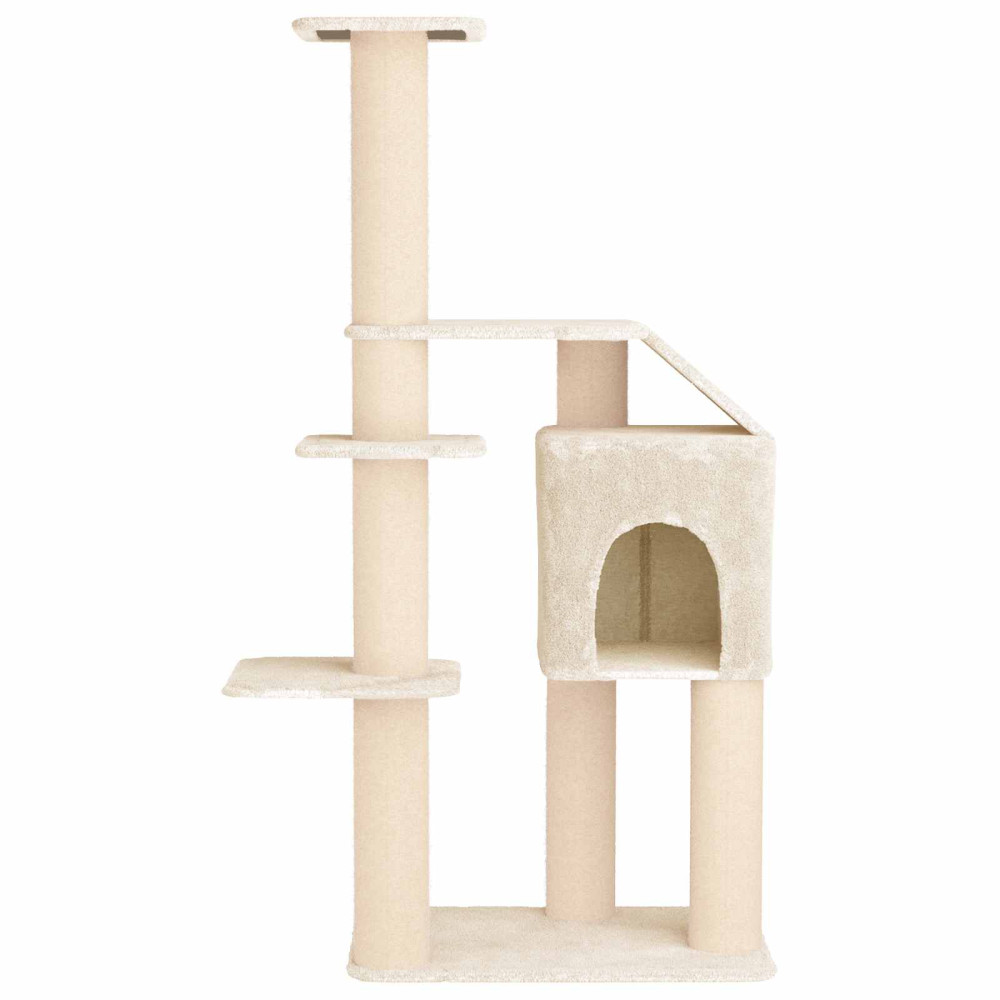 Produktbild för Kattträd med sisal klöspelare Gräddvit 183 cm