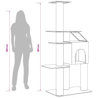 Produktbild för Kattträd med sisal klöspelare Gräddvit 183 cm