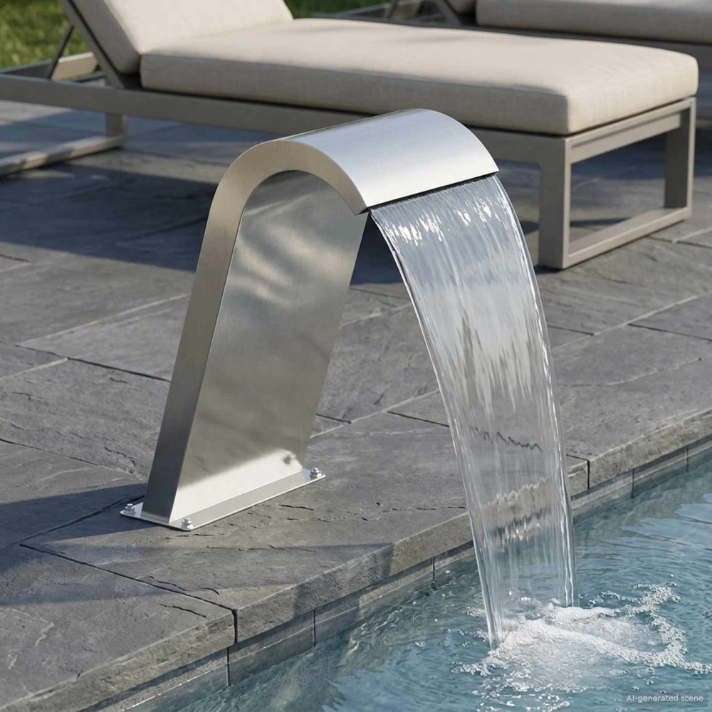 Produktbild för Pool Fontän Silver 47 x 31 x 60 cm Rostfritt stål