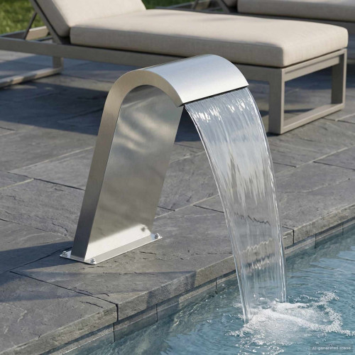 vidaXL Pool Fontän Silver 47 x 31 x 60 cm Rostfritt stål