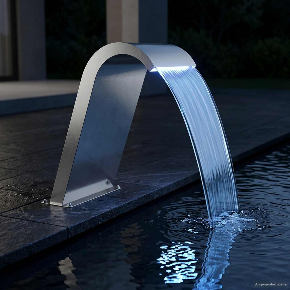 Produktbild för Pool Fontän Silver 47 x 31 x 60 cm Rostfritt stål
