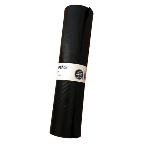 TRIOWORLD Plastsäck Mono LDPE 125L 50my sv 25/rl