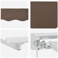 Produktbild för Manuell markisram med LED-lampor Taupe 3,5 x 2 m