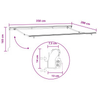Produktbild för Utfällbar markis Taupe 3,5 x 2 m tyg