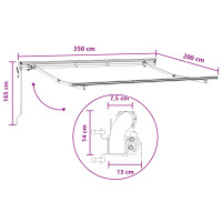 Produktbild för Utfällbar markis Taupe 3,5 x 2 m tyg
