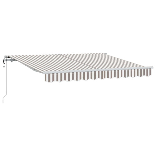 vidaXL Utdragbar markis Ljusgrå och vit. 350 x 250 cm
